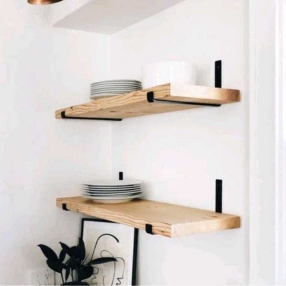 Kit 2 Prateleira Industrial Com Mão francesa de ferro invertida Nicho Decoração rustica luxo