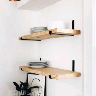 Kit 2 Prateleira Industrial Com Mão francesa de ferro invertida Nicho Decoração rustica luxo