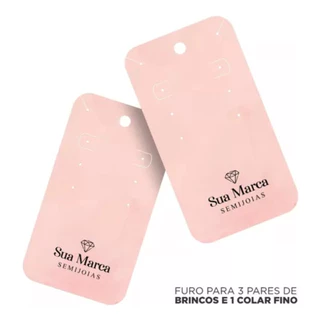 TAG PERSONALIZADA PARA TRIO DE BRINCOS - 4,8x8,8cm - 100 un