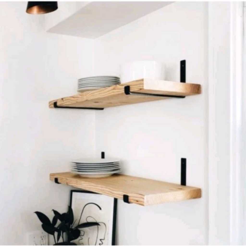 Kit 2 Prateleira Industrial Com Mão francesa de ferro invertida Nicho Decoração rustica decorar