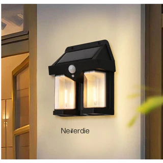 Luminaria dupla led Luz Solar Externa À Prova D'água Com Sensor De Presença e Movimento