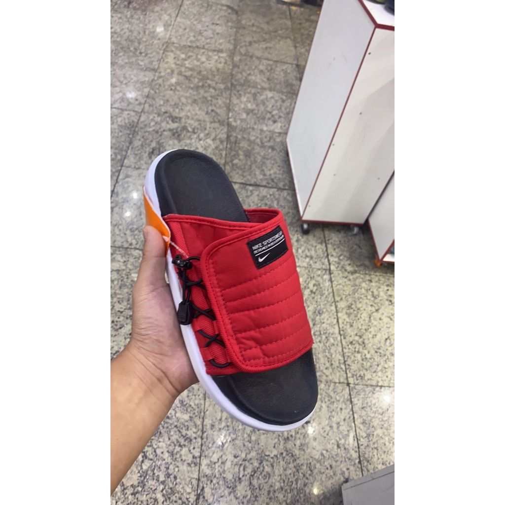 Chinelo NK Asuna Dois preta sola branca Slide Sports Breathable Tendência Clássica Respirável Chinelos Casuais Almofadados