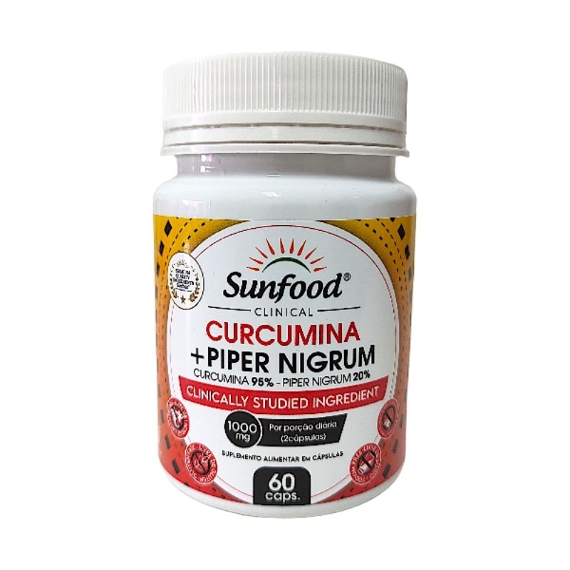 Curcumina 95% + Piper Nigrum 25% 1000mg 60 Caps Sunfood Clinical ...