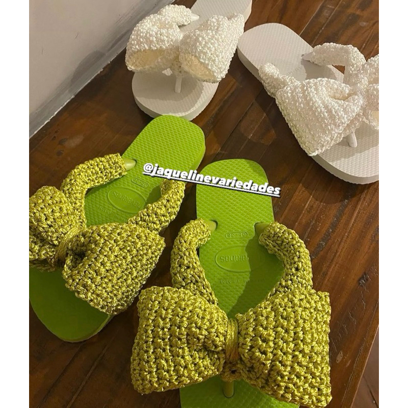Chinelo Laço de crochê (@jaquelinevariedades) | Shopee Brasil