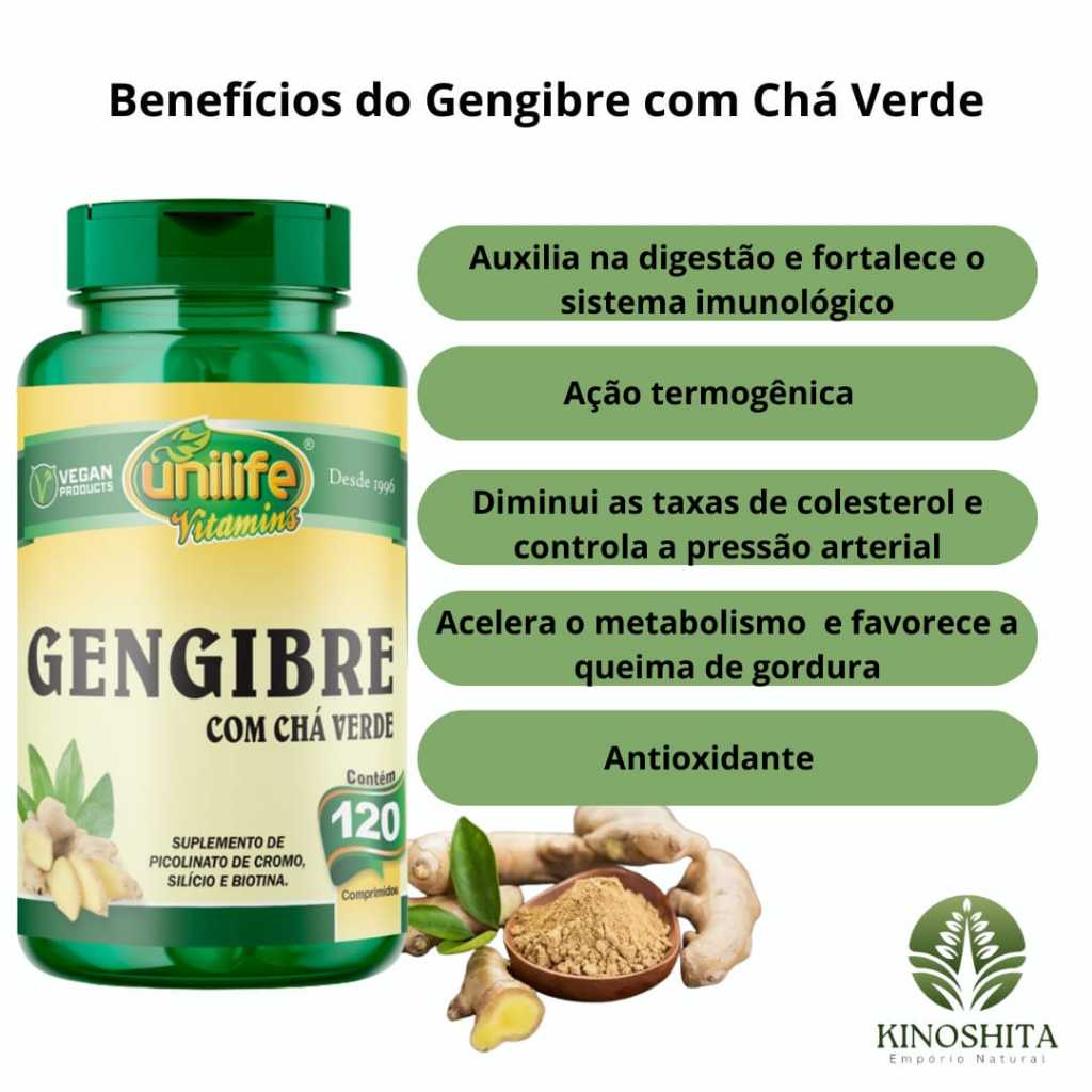 Gengibre com Ch Verde 120 C psulas Unilife Shopee Brasil