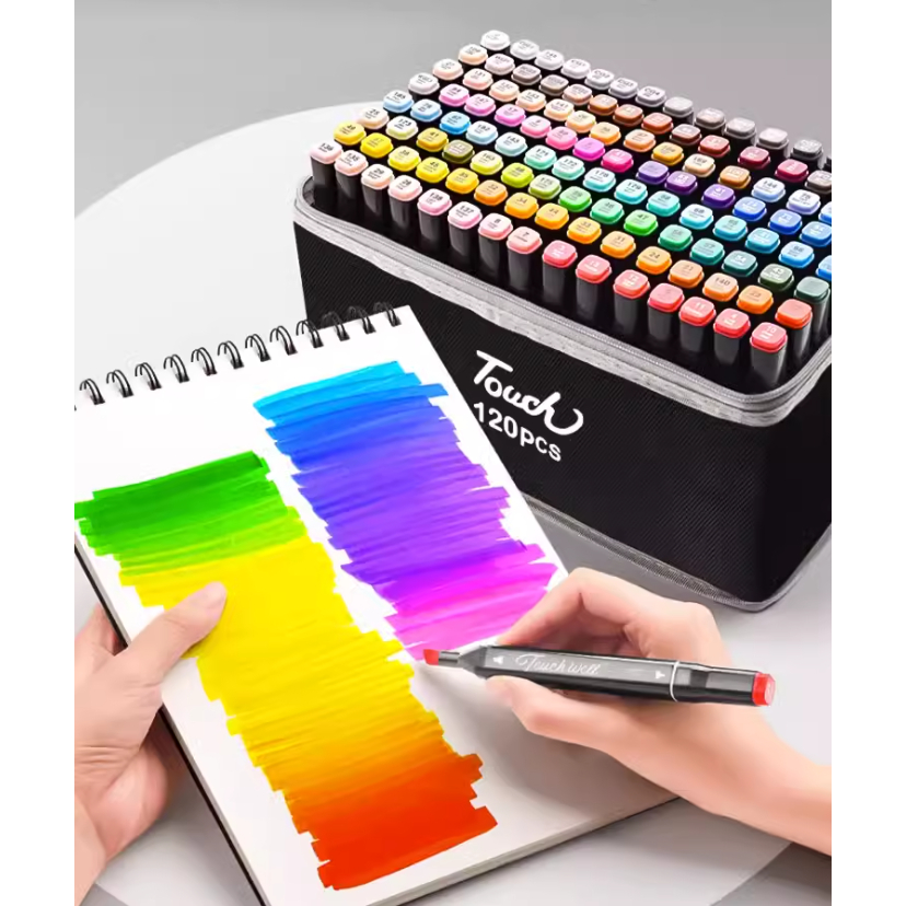 24/36/48/60 Cores Caneta Marcadora Com Ponta Dupla/Pintura De Arte/Aquarela/Material Escolar/Escritório