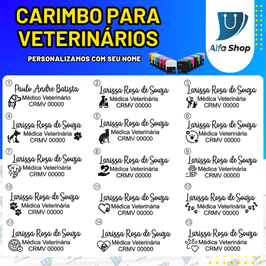 Carimbo Para Médico Veterinário - Personalizamos com seu Nome | Shopee ...