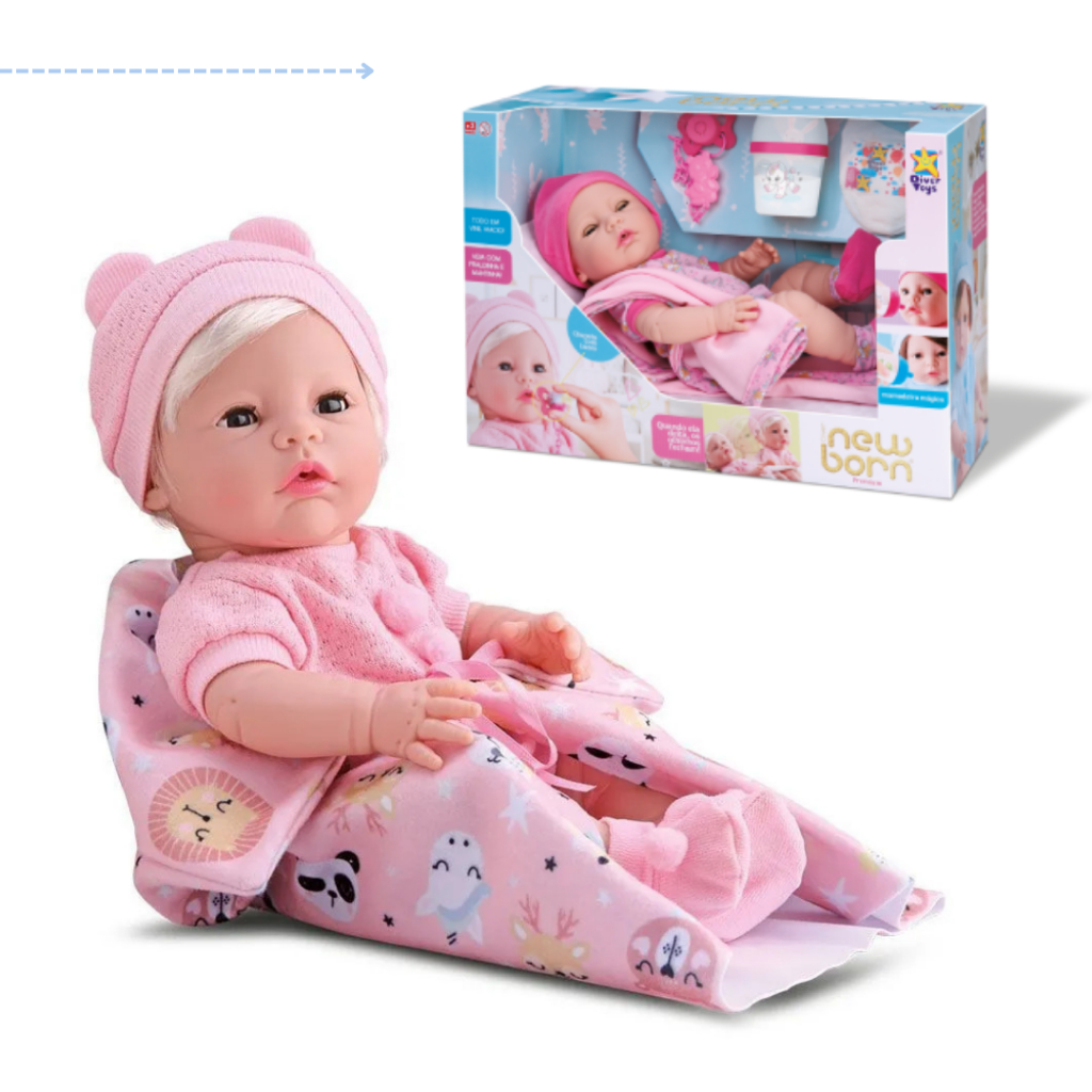Boneca bebe reborn realista com cabelo abre fecha os olhos bonequinha ...