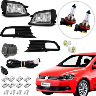 Kit farol de Milha Neblina Auxiliar Farolete Volkswagen G6 Gol Voyage 2012 13 14 15 16