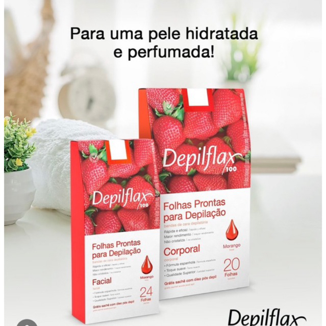 Cera Folhas Prontas de Depilação Corporal/ Facial Depilflax