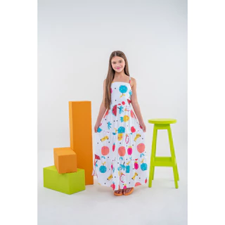 Vestido Longo De Festa Estampado Juvenil Costa Nua Moda Trançado Midi Moda Evangélica Menina Blogueirinha Modinha Tendência Estilo Princesa Detalhado Verão