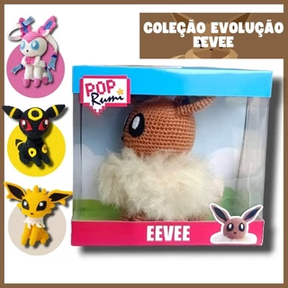 Amigurumi Figure Pokémon Evolução Eevee Flareon Vaporeon Jolteon Umbreon Espeon Leafeon Glaceon Sylveon / PopRumi