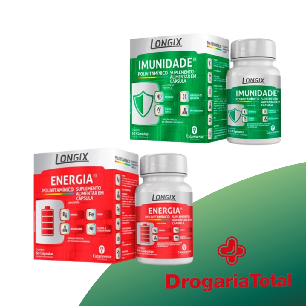 Kit Longix: Reforço para a Imunidade e Energia - 60 Cápsulas cada ...