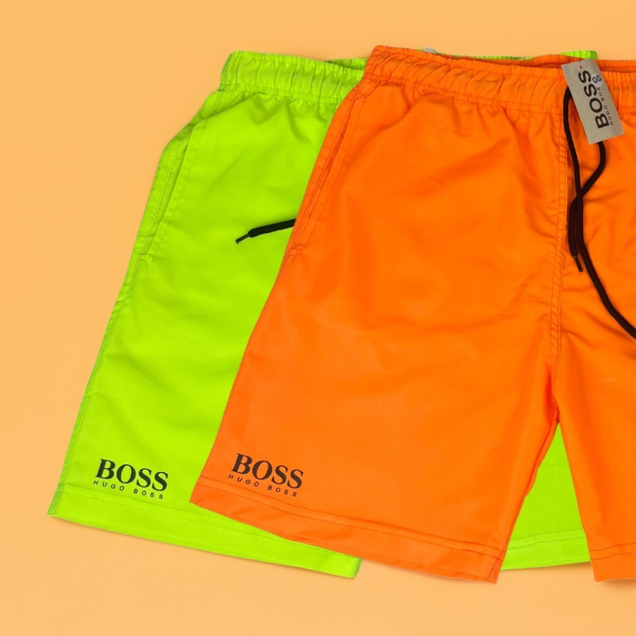 KIT com 2 Shorts Masculinos Mauricinho Tactel Praia Multimarcas Estampadas Neon Qualidade Premuim