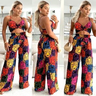 Conjunto Feminino Inspiração Farm Top E Calça