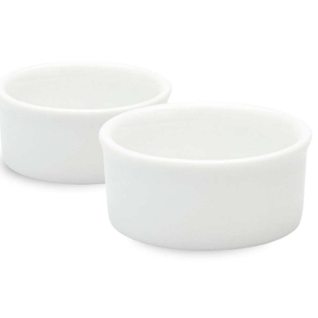 2 Ramekin Ramequin 80ml Porcelana Branca Petisqueira Molheira Bowl