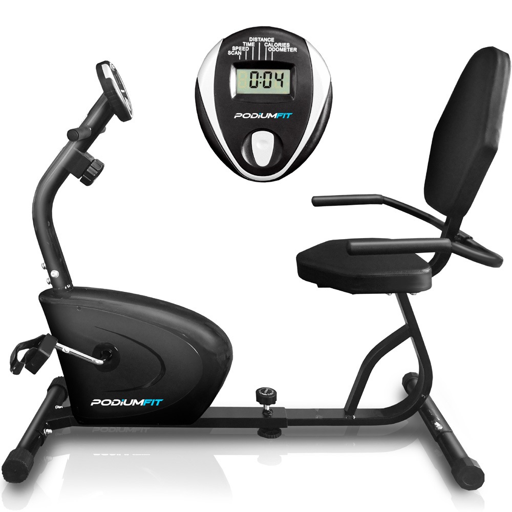 Bicicleta Ergométrica Horizontal PodiumFit H90 - Magnética - 8cargas - Silenciosa