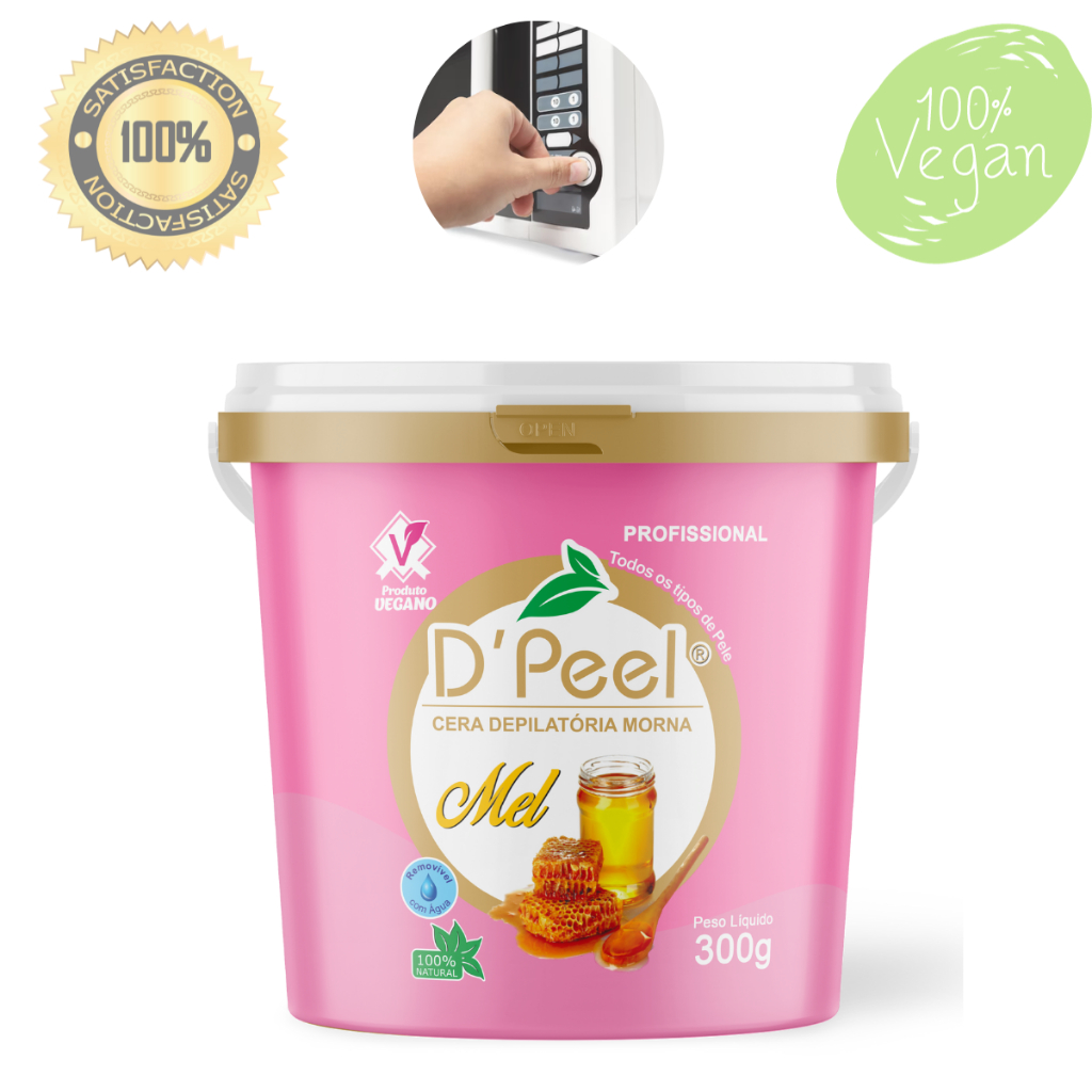 Cera Para Depilacao Intima Camomila, Mel Pernas, Braços 300 Gramas + 1 ...
