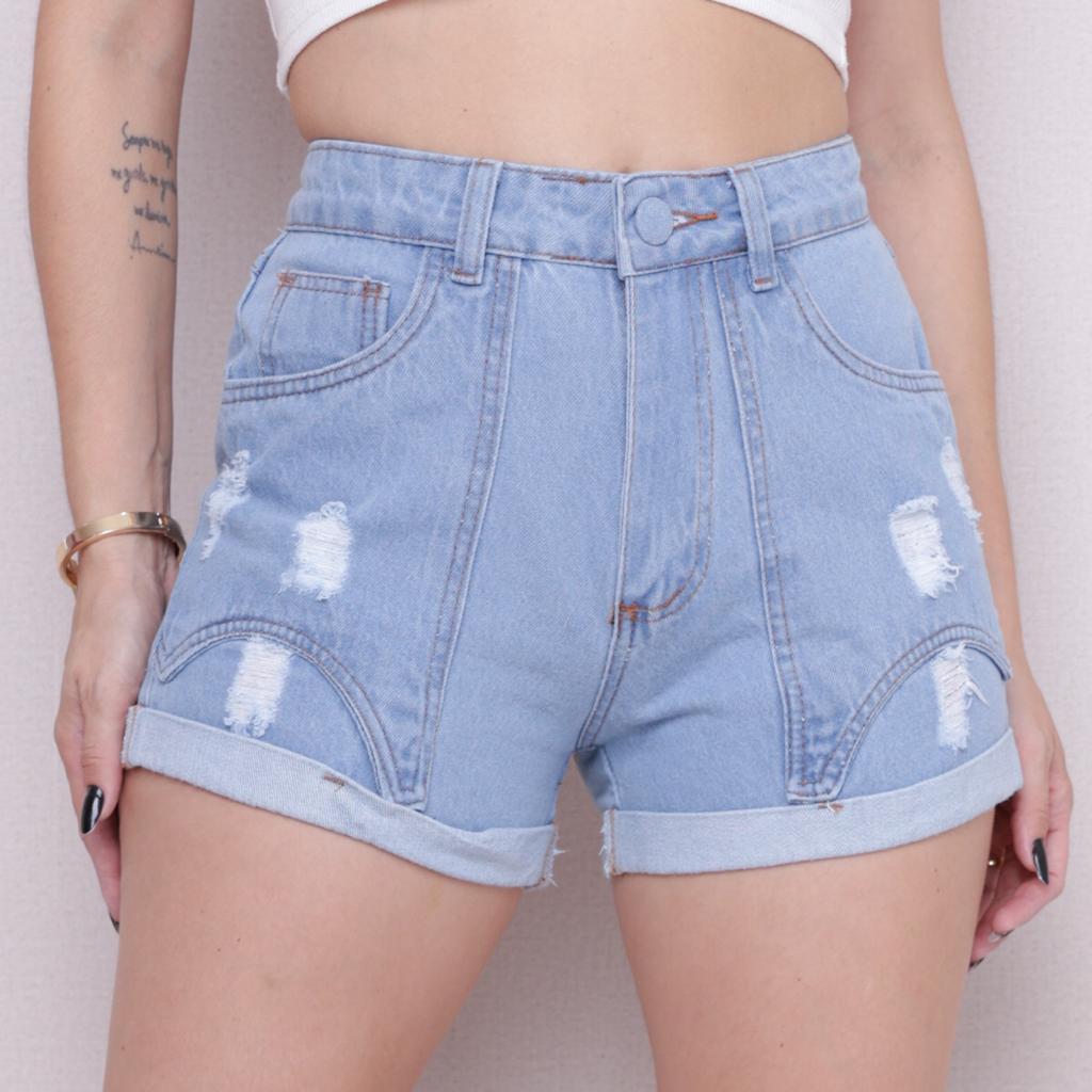 Short jeans bolso diferenciado