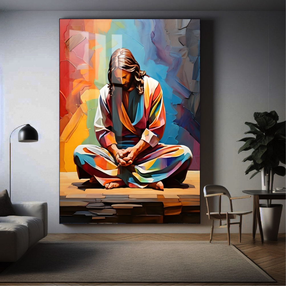 Quadro Decorativo - Jesus Cristo Abstrato Colorido Pop Arte - Sala Quarto