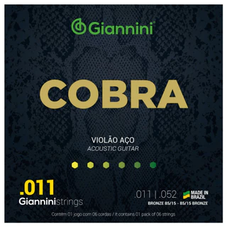 ENCORDOAMENTO GIANNINI PARA VIOLÃO DE AÇO GEEFLK BRONZE 85/15 0.011 C/ BOLINHA em Oferta na Shopee