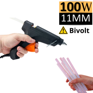 kit pistola de cola quente 100W Grande + 6 tubos 11mm com nota fiscal e garantia para escola casa trabalho