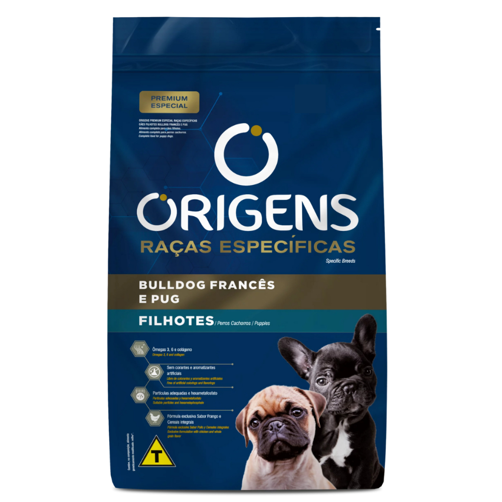 Ração Origens Bulldog Francês/Pug Filhote 1kg | Shopee Brasil