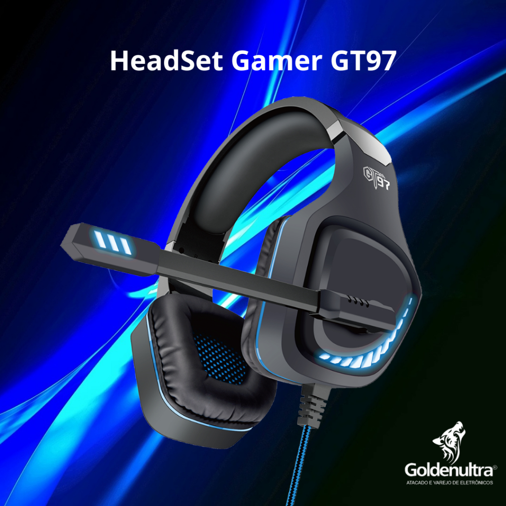 Headset Gamer Fone De Ouvido Ajustavel com Mixer de Volume Goldenultra GT-97 P3/USB