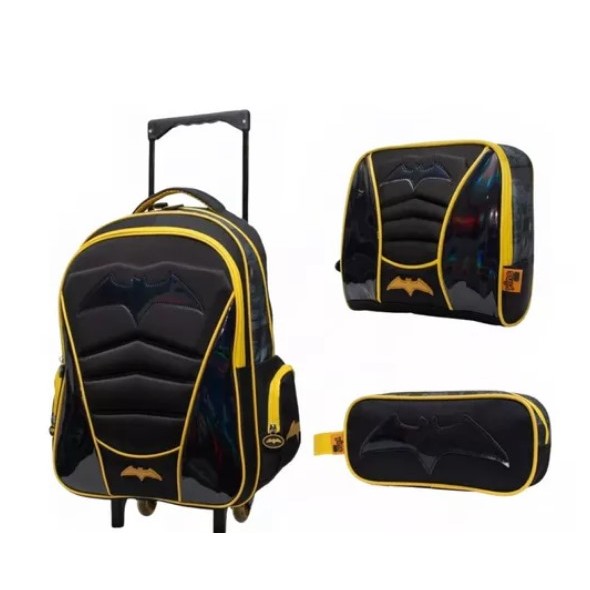 Kit Mochila Rodinhas Batm- ORIGINAL Yins