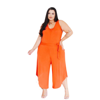 Macacão Feminino Plus Size Pantacourt Soltinho Preço Atacado