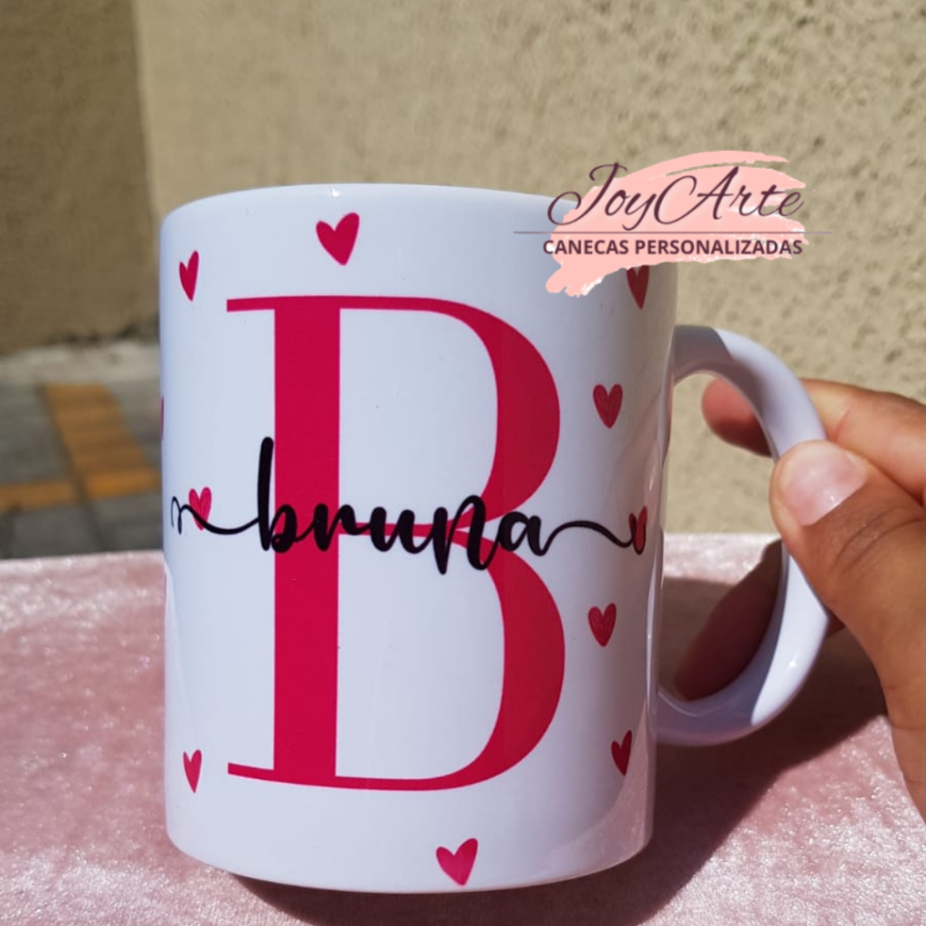 CANECA COM LETRA E NOME PINK PERSONALIZADA | Shopee Brasil