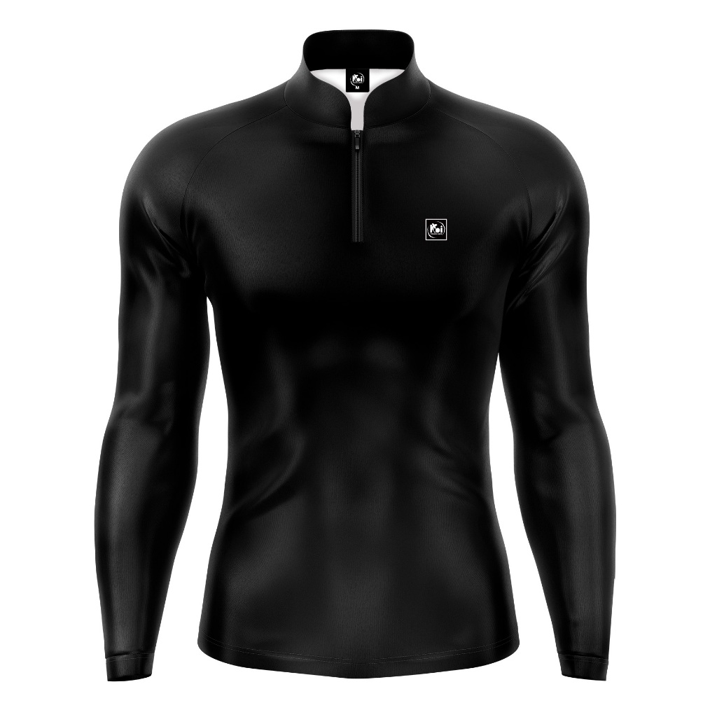 Camiseta Camisa Blusa Pesca Basica Com Proteção Solar Preta