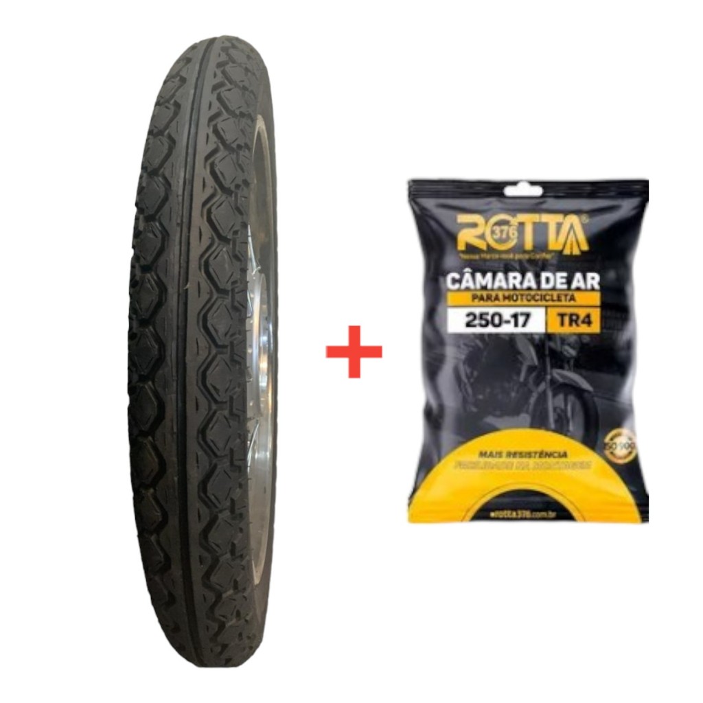 Pneu Traseiro Moto 90/90-18 + camara de ar 18 Cg/titan/fan/ybr/factor Outros
