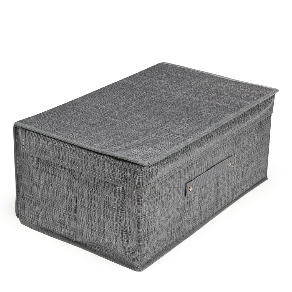 Caixa Organizadora de Roupas Cobertas TNT Com Tampa 30x28cm - 45x30cm Ecológico Anti-Poeira Insetos Umidade Multiuso Casa Cozinha Banheiro