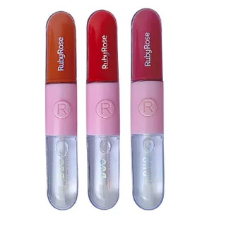 BATOM LÍQUIDO E GLOSS DUO - RUBY ROSE