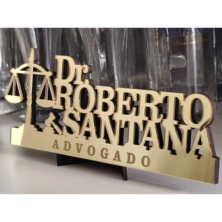 Decoração Profissão Perception Direito Advogada Advogado Juiz Juiza 25cm com Nome Personalizado