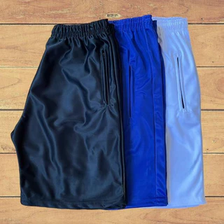 KIT COM 3 BERMUDAS SHORTS SLIM FIT REFLETIVA COM ZIPER NO BOLSO LANÇAMENTO 2024.