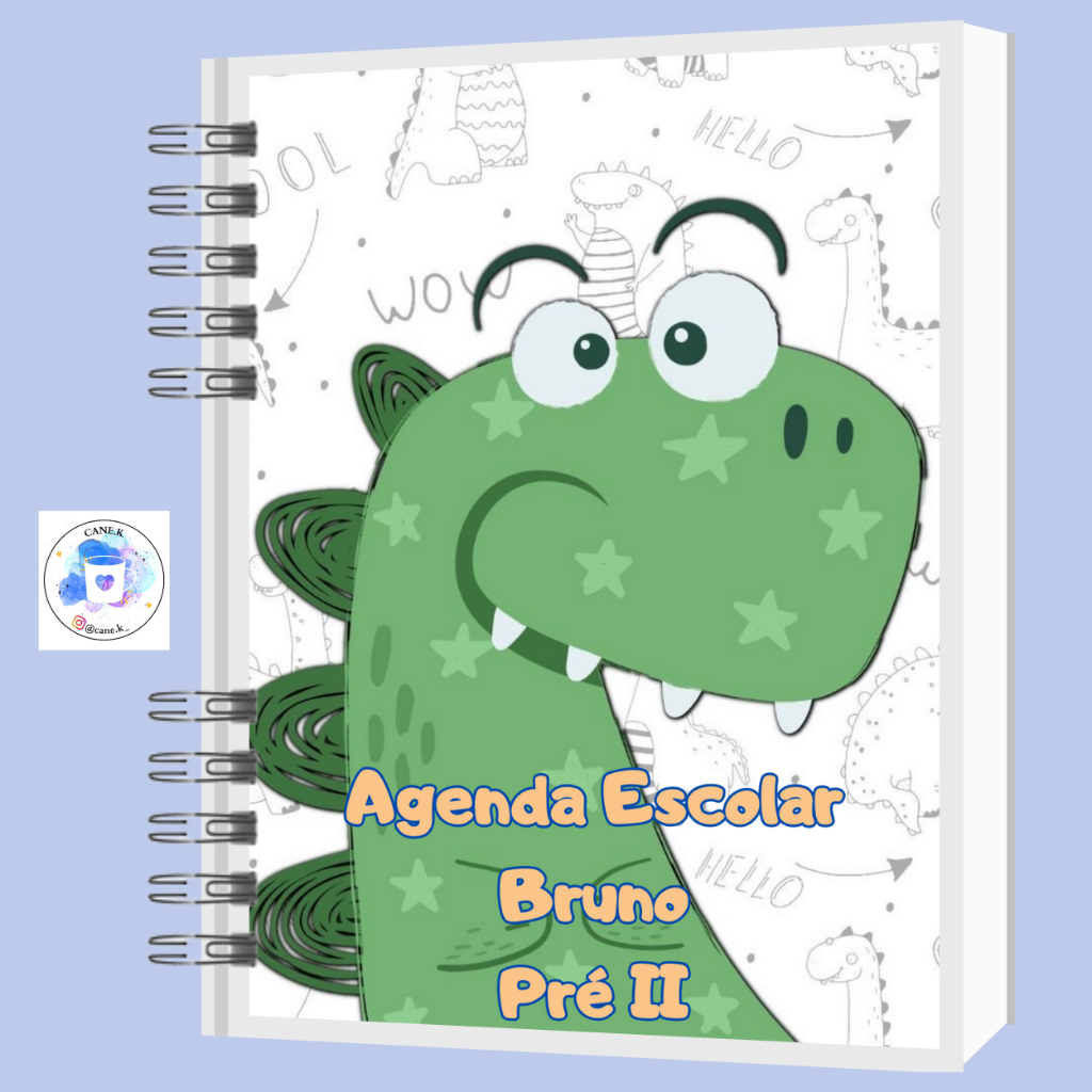 Agenda Escolar Personalizada Dinossauro