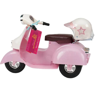 Brinquedo Lambreta Rosa Com Capacete De Estrela - Our Generation 201