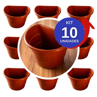 Kit 10 Vasos para parede decoração jardim vertical arandela para horta 3,3L