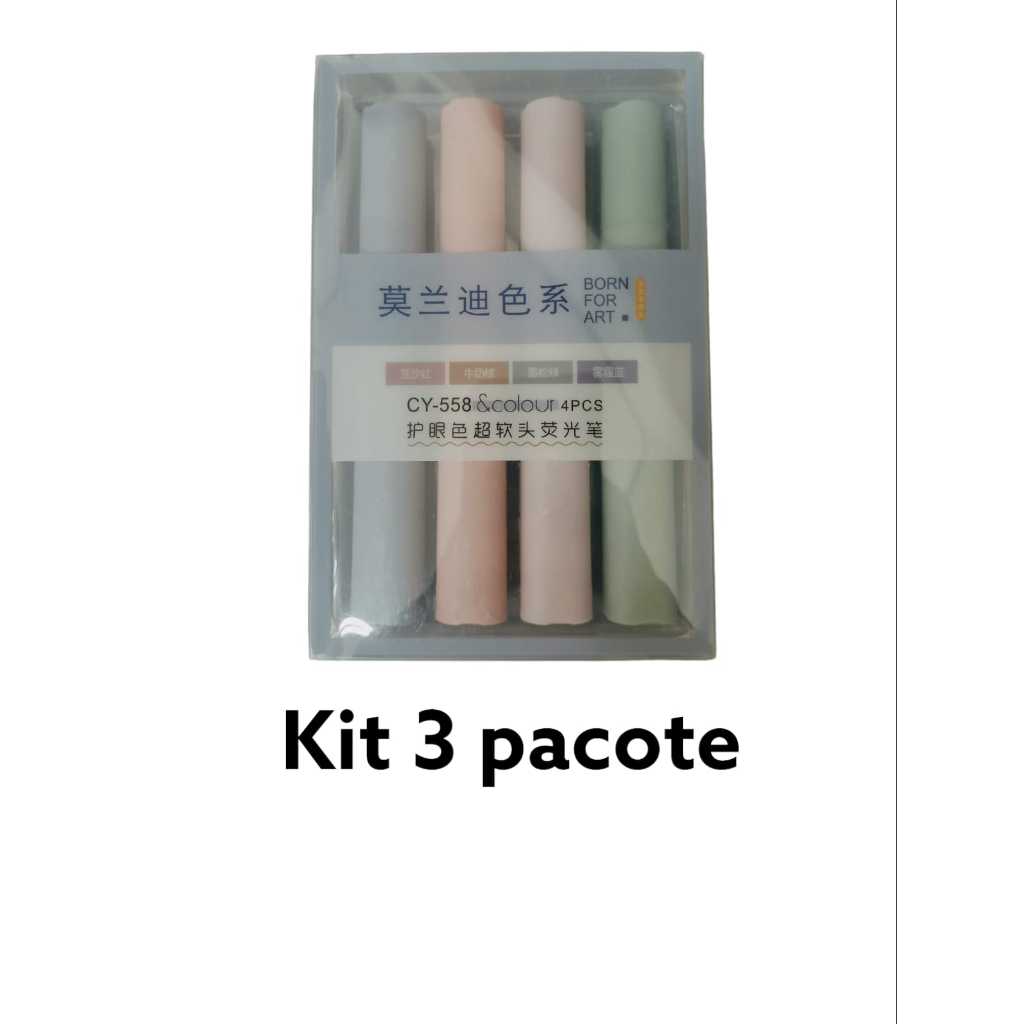 KIT 1/2/3 PACOTE Caneta marca-texto, marca-texto pastel com ponta macia ...
