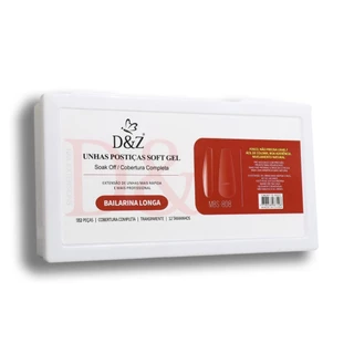 Unhas Postiças Soft Gel Soak Off/Cobertura Completa Transparente D&Z Bailarina Longa 552 Peças