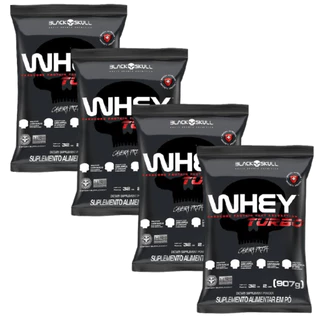 Kit 4x Whey Turbo 907g Refil - BlackSkull