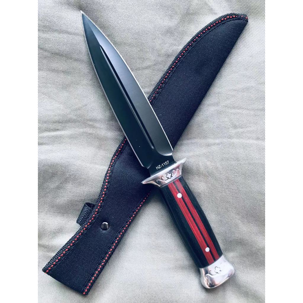 Faca De Caça Profissional Artesanal Churrasco Luxo Fulltang Inox Afiada C/ Bainha 1157