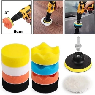 Kit Polimento 5 e 3 Polegadas Furadeira e Politriz Adaptador Pad 11pçs Corte Refino Lustro Super e Lustro