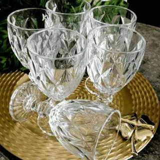 Jogo de Taças Vidro Diamond Premium Transparente c/6 peças 320ML