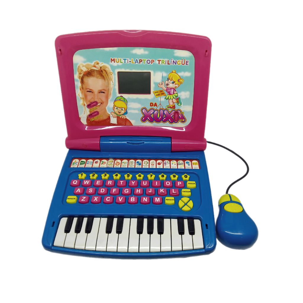 Laptop Da Xuxa Brinquedo Desktop Trilíngue Game Pc Infantil Candide
