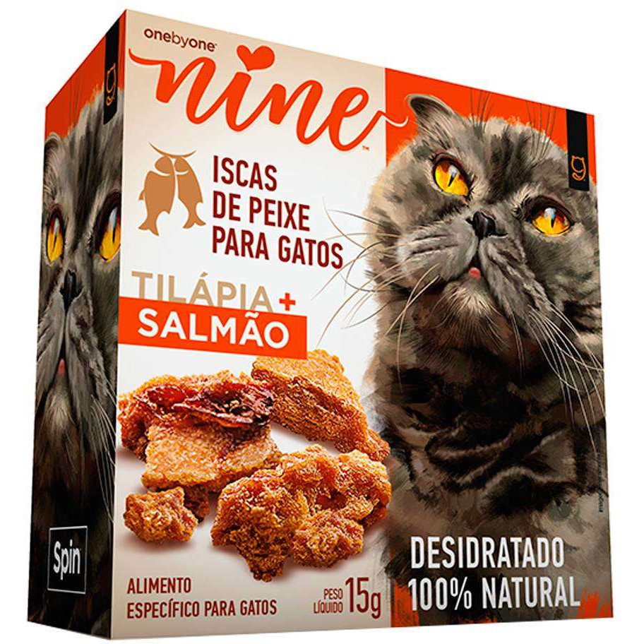 Petisco Spin Pet Nine Natural para Gatos Sabor Tilápia e Salmão em Oferta na Shopee