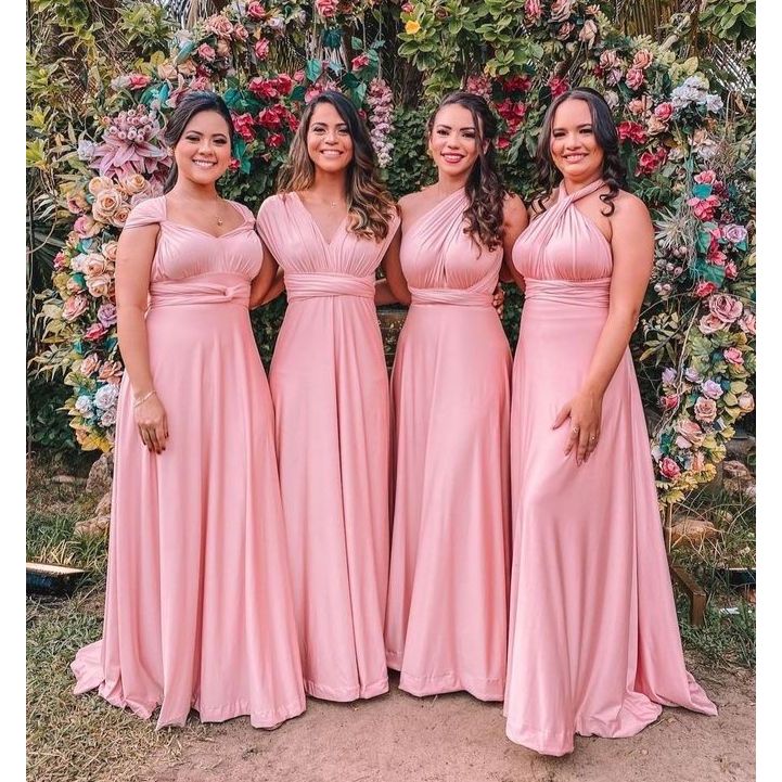 Vestido Longo Festa Madrinha De Casamento Multiformas casamento civil ...
