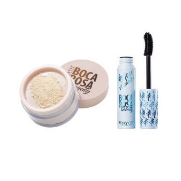 KIT Linha de Maquiagem Boca Rosa Pó + Boca Rosa Máscara para Cílios ...